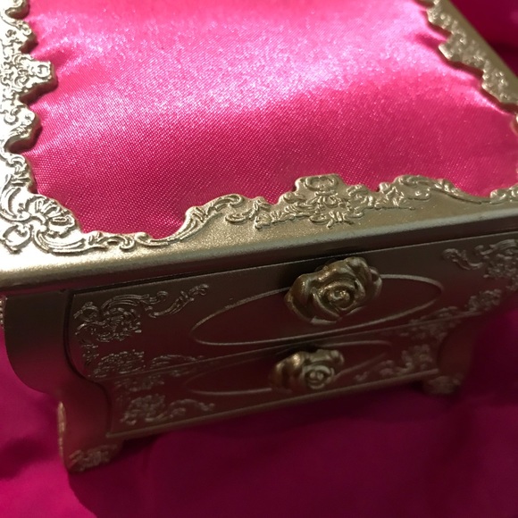 Betsey Johnson jewelry watch bracelet gift box pink gold satin leopard vintage